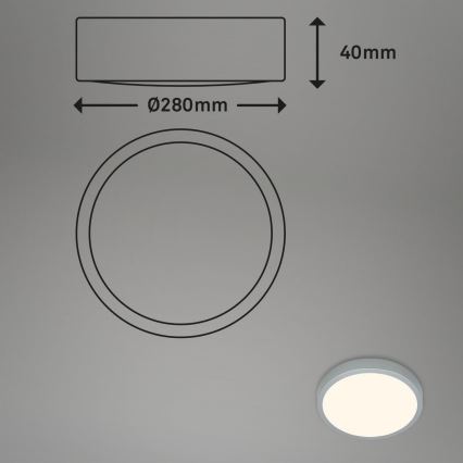 Briloner 3700-014 - LED Stropní svítidlo RUNA LED/16W/230V 3000K pr. 28 cm stříbrná