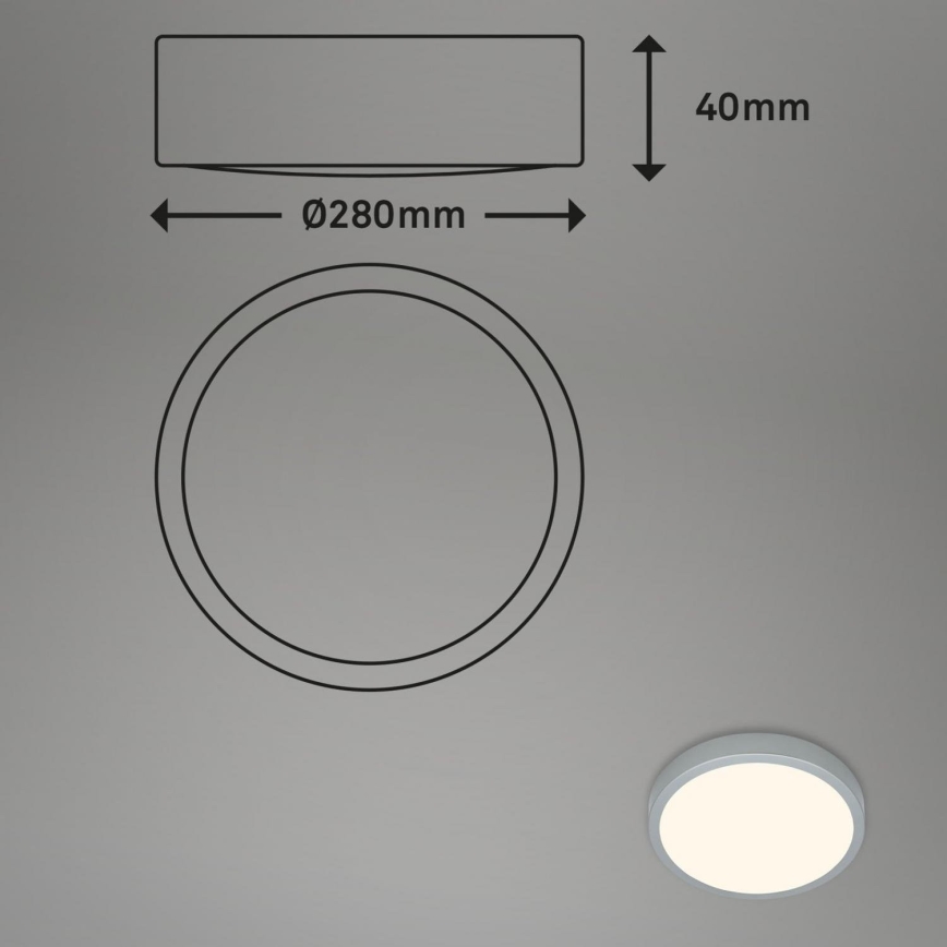Briloner 3700-014 - LED Stropní svítidlo RUNA LED/16W/230V 3000K pr. 28 cm stříbrná