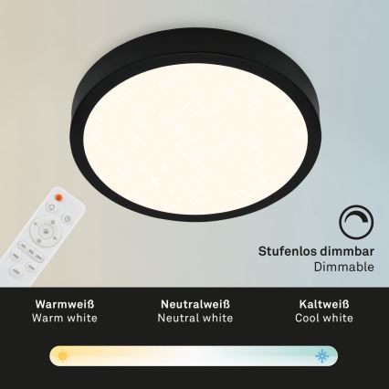 Briloner 3704-015 - LED Stmívatelné stropní svítidlo RUNA LED/22W/230V 2700-6500K černá + dálkové ovládání