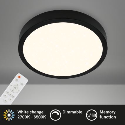 Briloner 3704-015 - LED Stmívatelné stropní svítidlo RUNA LED/22W/230V 2700-6500K černá + dálkové ovládání