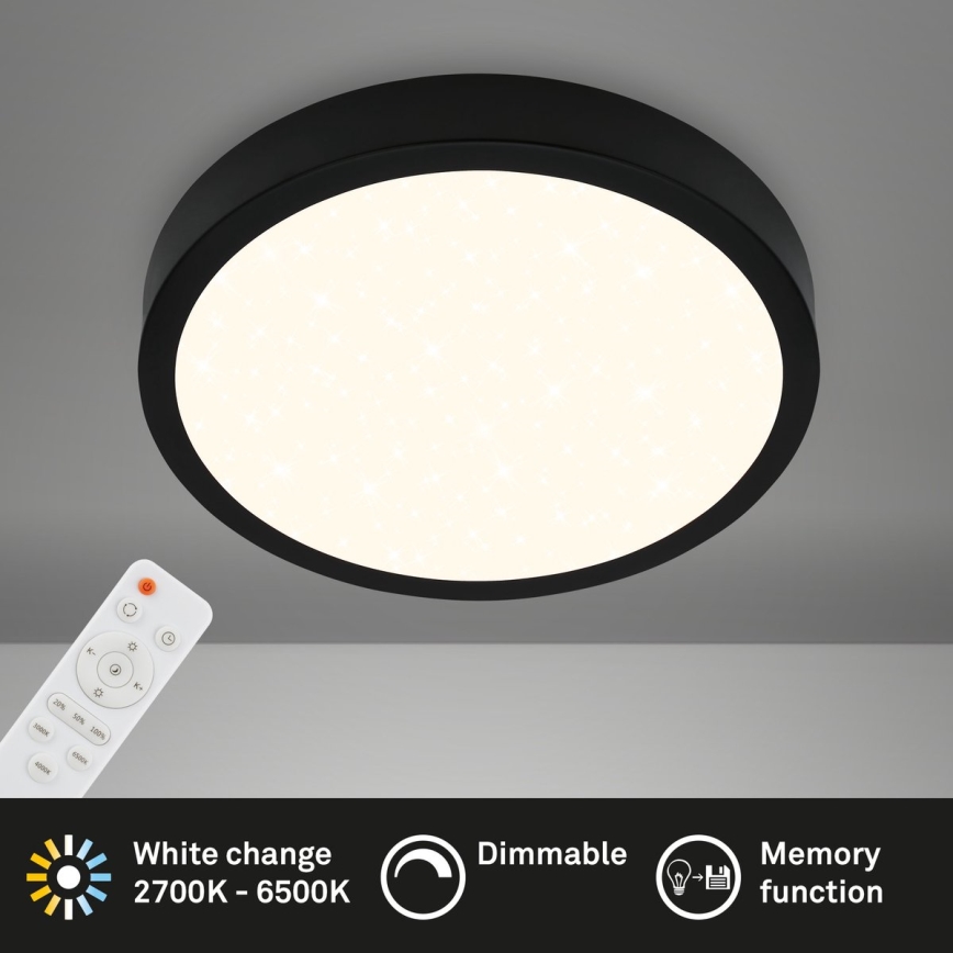 Briloner 3704-015 - LED Stmívatelné stropní svítidlo RUNA LED/22W/230V 2700-6500K černá + dálkové ovládání
