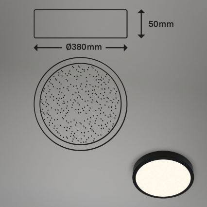 Briloner 3704-015 - LED Stmívatelné stropní svítidlo RUNA LED/22W/230V 2700-6500K černá + dálkové ovládání