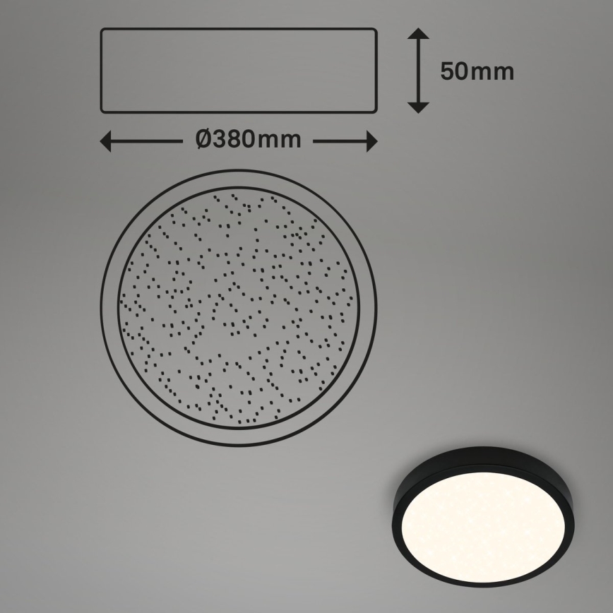Briloner 3704-015 - LED Stmívatelné stropní svítidlo RUNA LED/22W/230V 2700-6500K černá + dálkové ovládání
