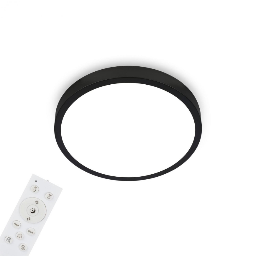 Briloner 3709-015 - LED RGBW Stmívatelné stropní svítidlo LED/22W/230V 4000K pr. 38 cm černá + dálkové ovládání