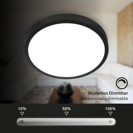 Briloner 3709-015 - LED RGBW Stmívatelné stropní svítidlo LED/22W/230V 4000K pr. 38 cm černá + dálkové ovládání