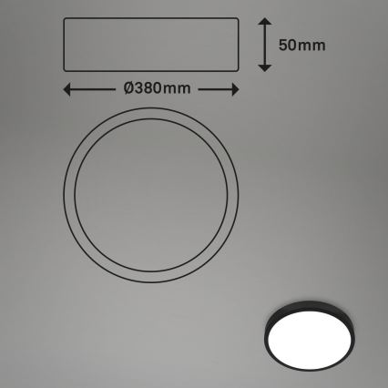Briloner 3709-015 - LED RGBW Stmívatelné stropní svítidlo LED/22W/230V 4000K pr. 38 cm černá + dálkové ovládání