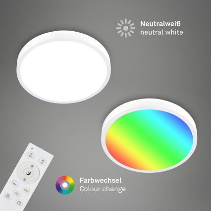 Briloner 3709-016 - LED RGBW Stmívatelné stropní svítidlo LED/22W/230V 4000K pr. 38 cm bílá + dálkové ovládání