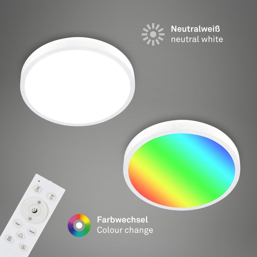 Briloner 3709-016 - LED RGBW Stmívatelné stropní svítidlo LED/22W/230V 4000K pr. 38 cm bílá + dálkové ovládání