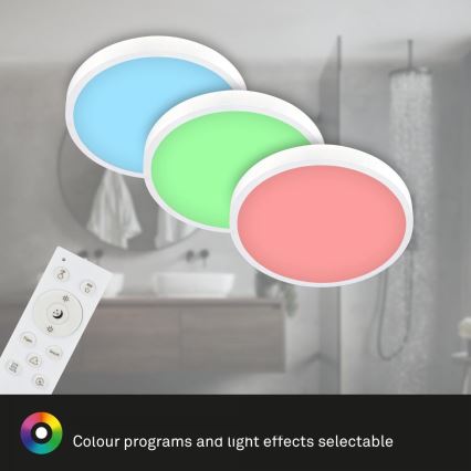 Briloner 3709-016 - LED RGBW Stmívatelné stropní svítidlo LED/22W/230V 4000K pr. 38 cm bílá + dálkové ovládání