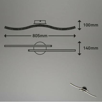 Briloner 3718-025 - LED Přisazený lustr REY 2xLED/6W/230V černá