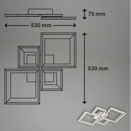 Briloner 3727-019 - LED Stmívatelné stropní svítidlo FRAME LED/38W/230V