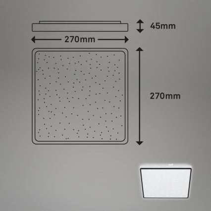 Briloner 3748-415 - LED Stropní svítidlo STAR SKY LED/15W/230V 27x27 cm černá