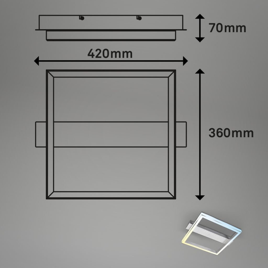 Briloner 3760-019 - LED Stmívatelné stropní svítidlo FRAME LED/23W/230V 2700-6500K 42x36 cm + dálkové ovládání