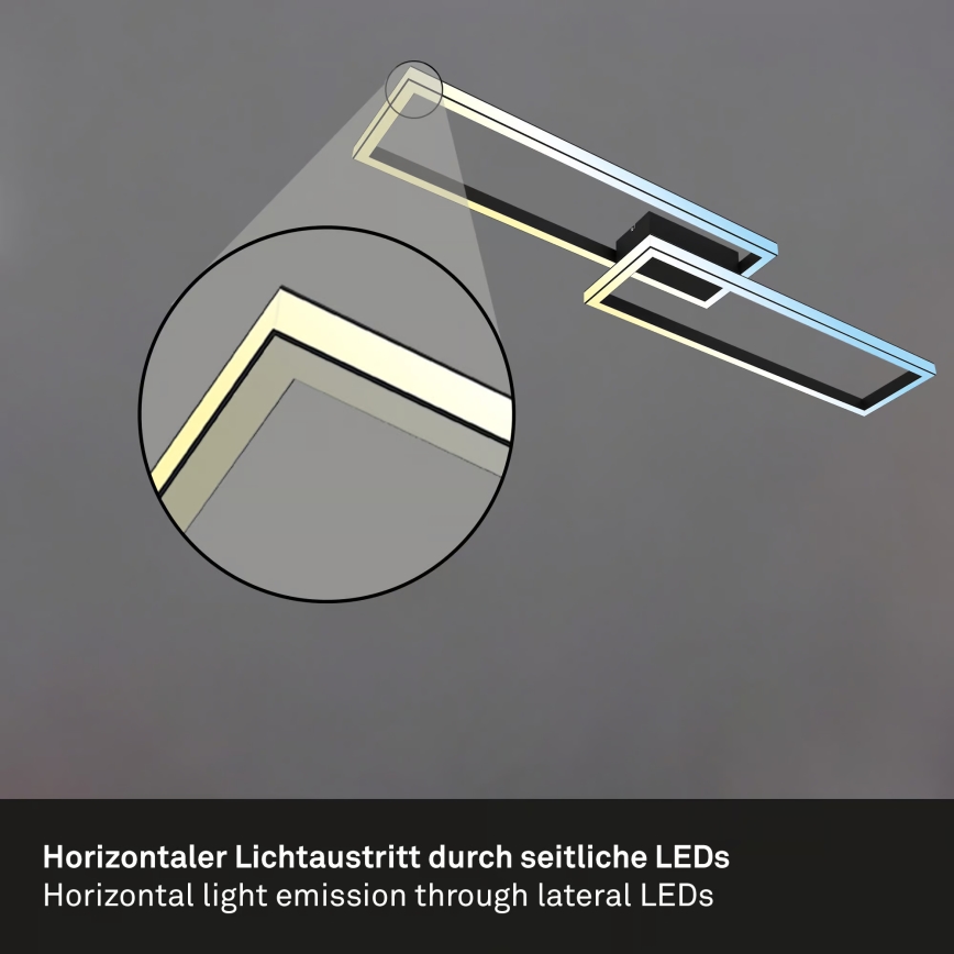 Briloner 3761015 - LED Stmívatelné stropní svítidlo LED/45W/230V 2700-6500K černá + dálkové ovládání