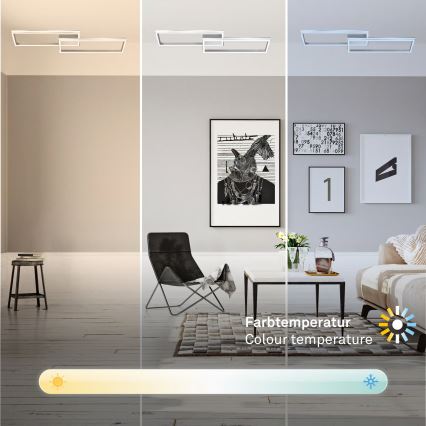 Briloner 3761019 - LED Stmívatelné stropní svítidlo LED/45W/230V 2700-6500K matný chrom + dálkové ovládání
