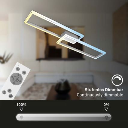 Briloner 3761019 - LED Stmívatelné stropní svítidlo LED/45W/230V 2700-6500K matný chrom + dálkové ovládání