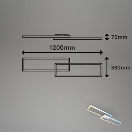 Briloner 3761019 - LED Stmívatelné stropní svítidlo LED/45W/230V 2700-6500K matný chrom + dálkové ovládání