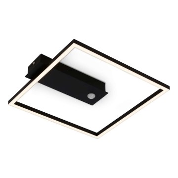 Briloner 3770-015 - LED Stropní svítidlo se senzorem pohybu a soumraku FRAME LED/14W/230V 3000K 30x32 cm černá