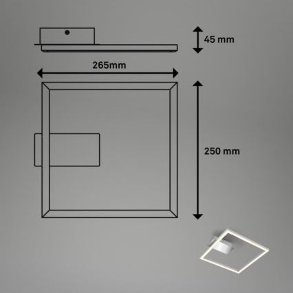 Briloner 3780-014 - LED Stropní svítidlo FRAME LED/14W/230V 26,5x25 cm matný chrom