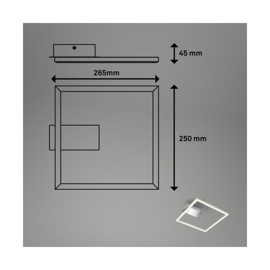 Briloner 3780-014 - LED Stropní svítidlo FRAME LED/14W/230V 26,5x25 cm matný chrom