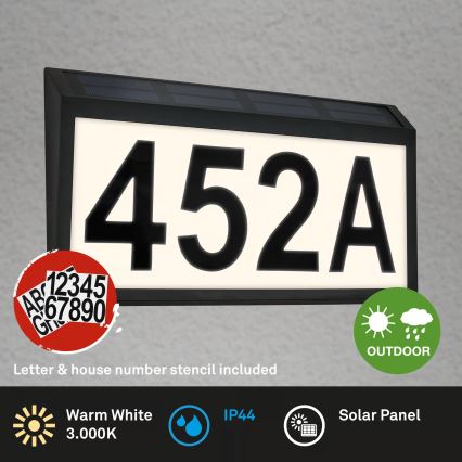 Briloner 3797015 - LED Solární domovní číslo LED/0,5W/1,2V 1200 mAh IP44