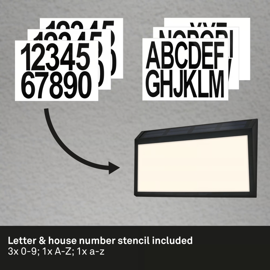 Briloner 3797015 - LED Solární domovní číslo LED/0,5W/1,2V 1200 mAh IP44