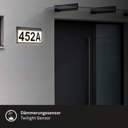 Briloner 3797015 - LED Solární domovní číslo LED/0,5W/1,2V 1200 mAh IP44