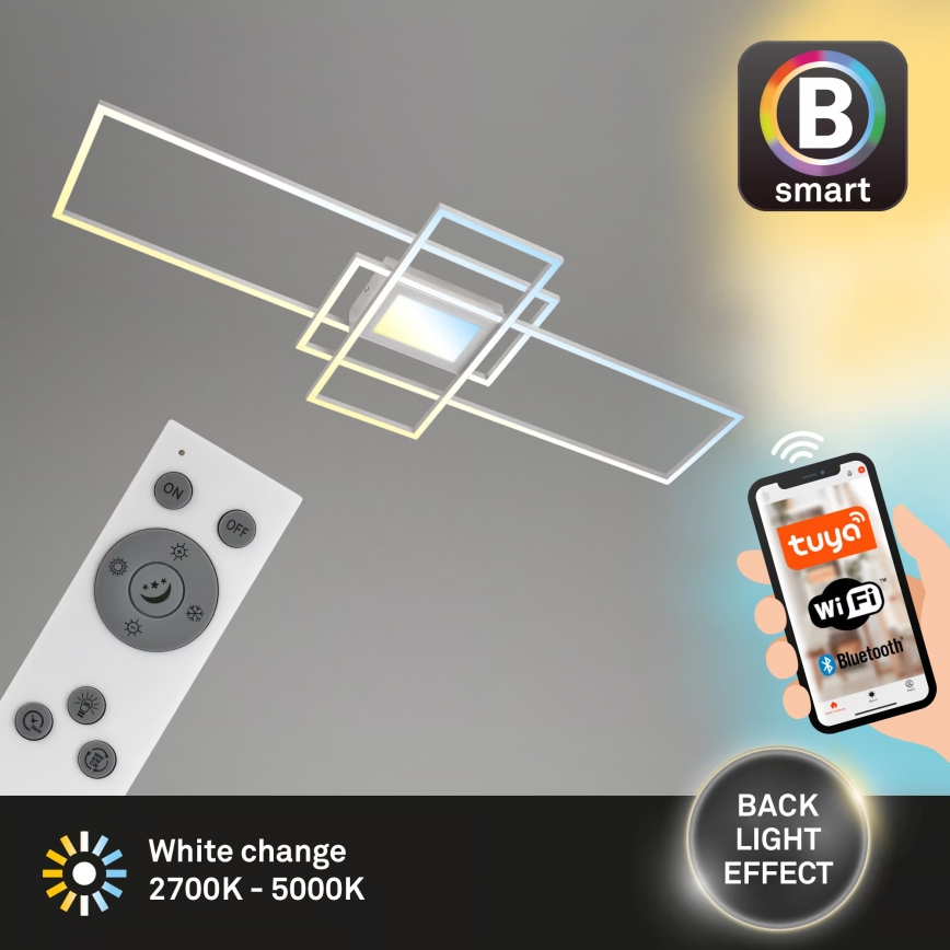 Briloner 3812019 - LED Stmívatelné stropní svítidlo RAM LED/56W/230V Wi-Fi Tuya 111x42 cm + dálkové ovládání