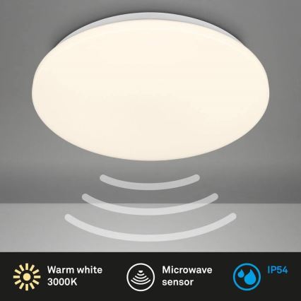 Briloner 3828-016 - LED Koupelnové stropní svítidlo se senzorem pohybu WALK LED/24W/230V IP54 pr. 35 cm bílá