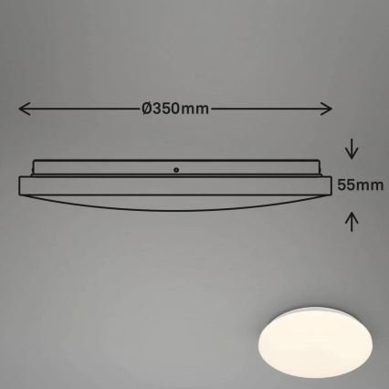 Briloner 3828-016 - LED Koupelnové stropní svítidlo se senzorem pohybu WALK LED/24W/230V IP54 pr. 35 cm bílá