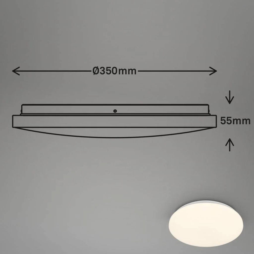 Briloner 3828-016 - LED Koupelnové stropní svítidlo se senzorem pohybu WALK LED/24W/230V IP54 pr. 35 cm bílá