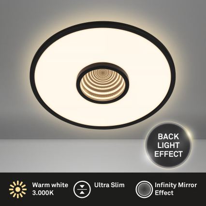 Briloner 3847015 - LED Stropní svítidlo TORO LED/18W/230V pr. 42 cm černá