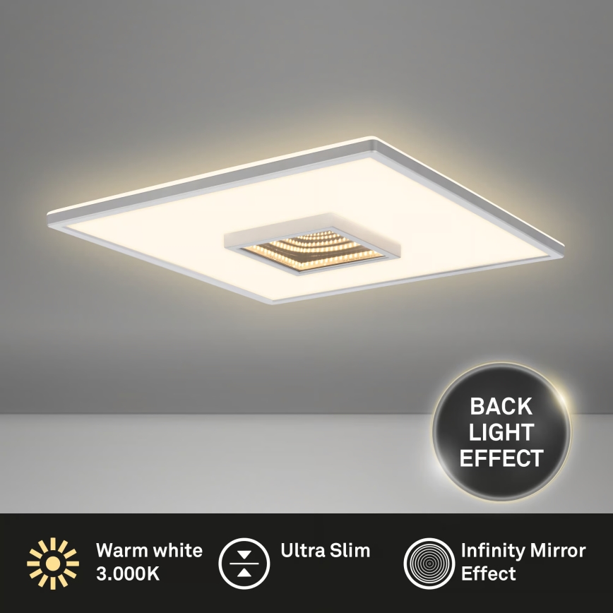 Briloner 3848014 - LED Stropní svítidlo TORO LED/18W/230V 42x42 cm matný chrom