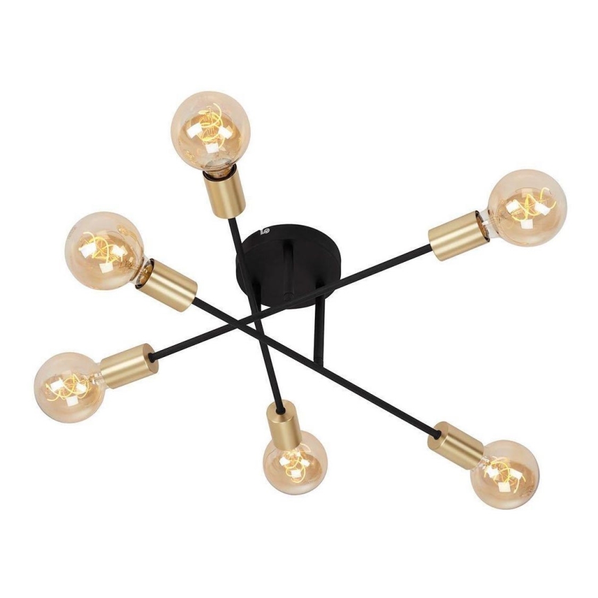 Briloner 3868-065 - LED Přisazený lustr BLACK STEEL 6xE27/60W/230V