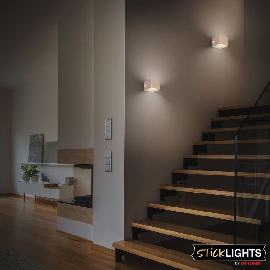 Briloner 3879011 - LED Nabíjecí nástěnné svítidlo se senzorem pohybu a soumraku BORRA LED/1,5W/5V 3600 mAh béžová