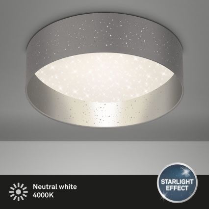 Briloner 3882-014 - LED Stropní svítidlo MAILA STARRY LED/18W/230V šedá/stříbrná