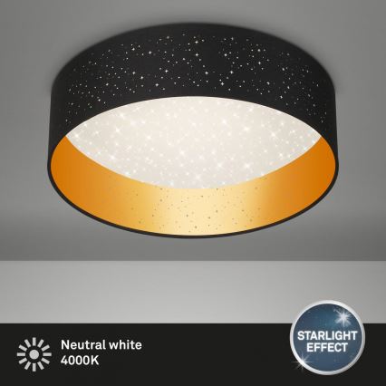 Briloner 3882-015 - LED Stropní svítidlo MAILA STARRY LED/18W/230V černá/zlatá