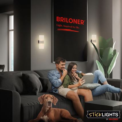 Briloner 3888012 - LED Nabíjecí nástěnné svítidlo se senzorem pohybu a soumraku AURA LED/2,5W/5V 1800 mAh matný chrom