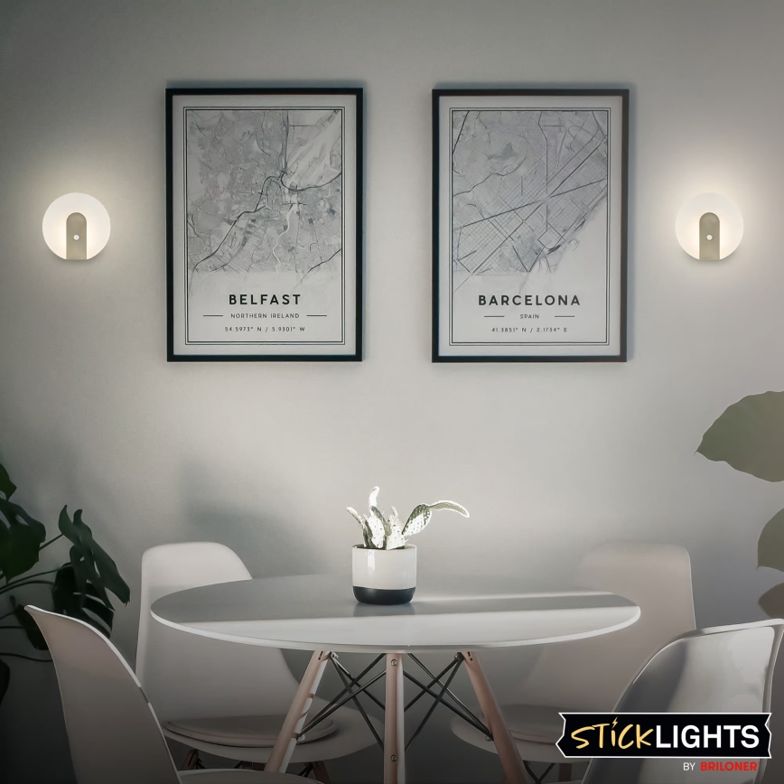 Briloner 3889012 - LED Nabíjecí nástěnné svítidlo se senzorem pohybu a soumraku TARO LED/2,5W/5V 1800 mAh matný chrom