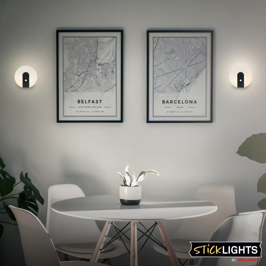 Briloner 3889015 - LED Nabíjecí nástěnné svítidlo se senzorem pohybu a soumraku TARO LED/2,5W/5V 1800 mAh černá