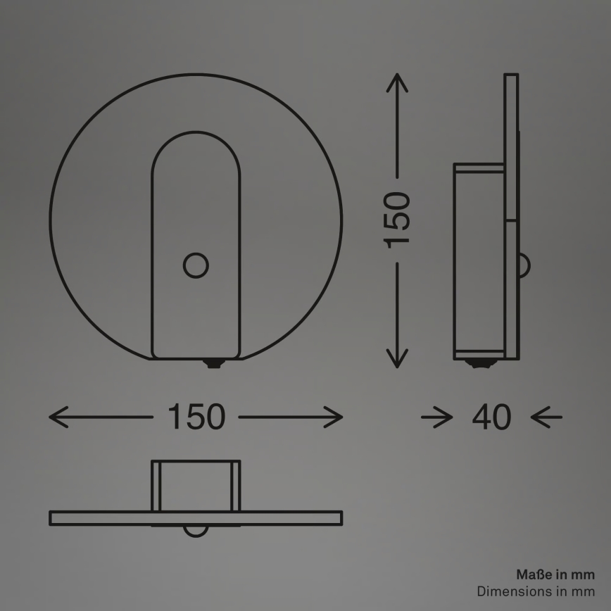 Briloner 3889015 - LED Nabíjecí nástěnné svítidlo se senzorem pohybu a soumraku TARO LED/2,5W/5V 1800 mAh černá