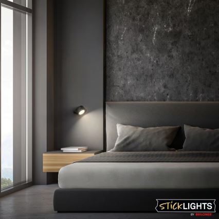 Briloner 3896015 - LED Stmívatelné nabíjecí nástěnné svítidlo TARI LED/1,6W/5V 1500 mAh černá