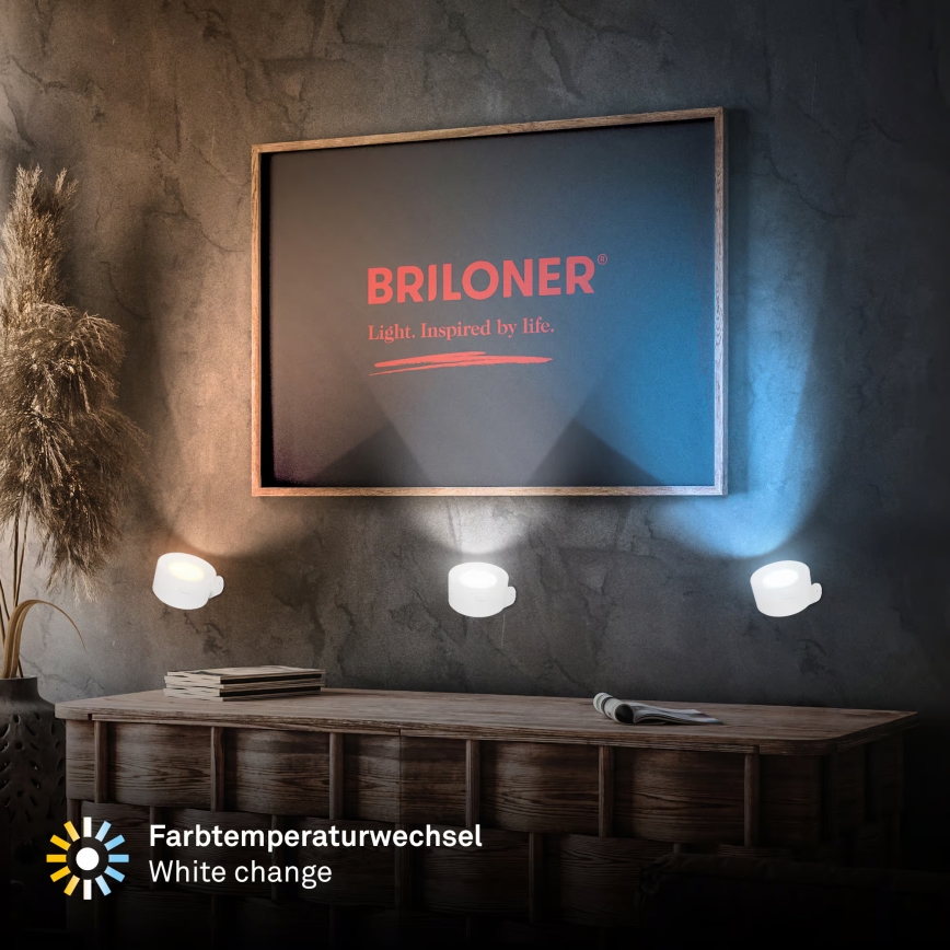 Briloner 3896016 - LED Stmívatelné nabíjecí nástěnné svítidlo TARI LED/1,6W/5V 1500 mAh bílá