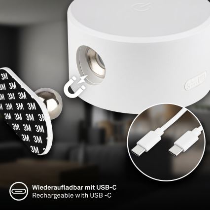 Briloner 3896016 - LED Stmívatelné nabíjecí nástěnné svítidlo TARI LED/1,6W/5V 1500 mAh bílá