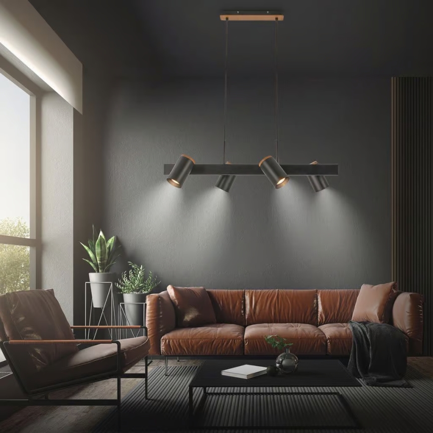 Briloner 4059045 - Lustr na lanku ERA 4xGU10/10W/230V černá