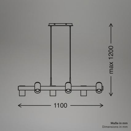 Briloner 4059065 - Lustr na lanku ERA 6xGU10/10W/230V černá