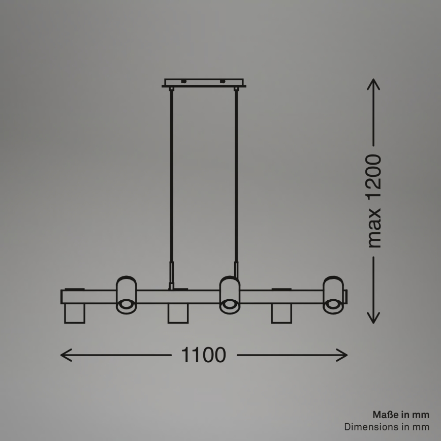 Briloner 4059065 - Lustr na lanku ERA 6xGU10/10W/230V černá