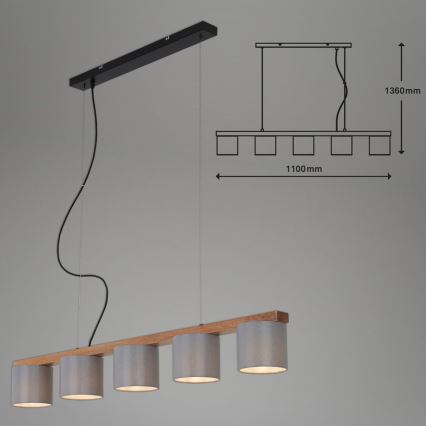 Briloner 4075-054 - Lustr na lanku 5xE14/25W/230V