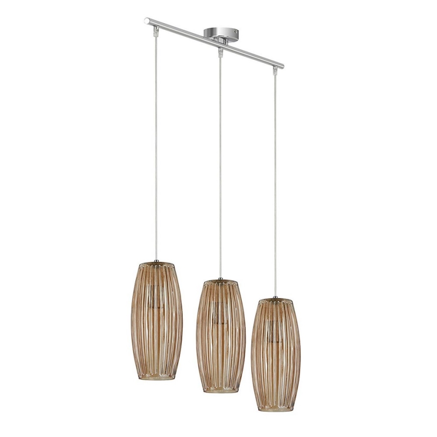 Briloner 4314-037 - Lustr na lanku AMBER 3xE27/40W/230V