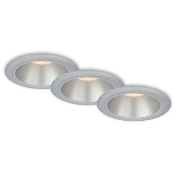 Briloner 7041-034 - SADA 3x LED Koupelnové podhledové svítidlo LED/4,9W/230V IP44 stříbrná